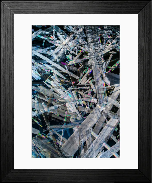 Framed Print : Crystals of magnesium sulphate
