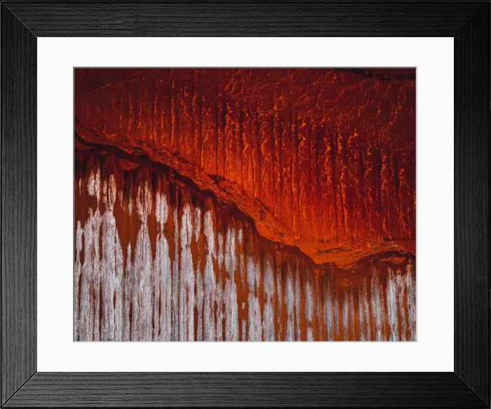 Framed Print : Vibrant mine tailings photographed from directly above, Queensland, Australia
