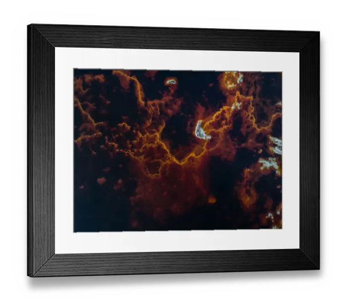 Framed Print : Section of the Rio Tinto river as seen from above, Spain