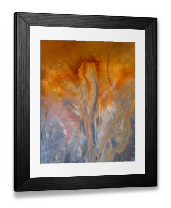Framed Print : Drone shot of mine tailing patterns, Spain Framed Print : Drone shot of mine tailing patterns, Spain