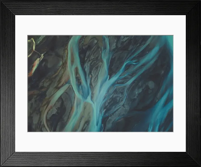 Framed Print : Glacial river textures in the southern region of Iceland Framed Print : Glacial river textures in the southern region of Iceland