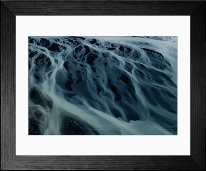 Framed Print : Glacial river flows in the southern region of Iceland
