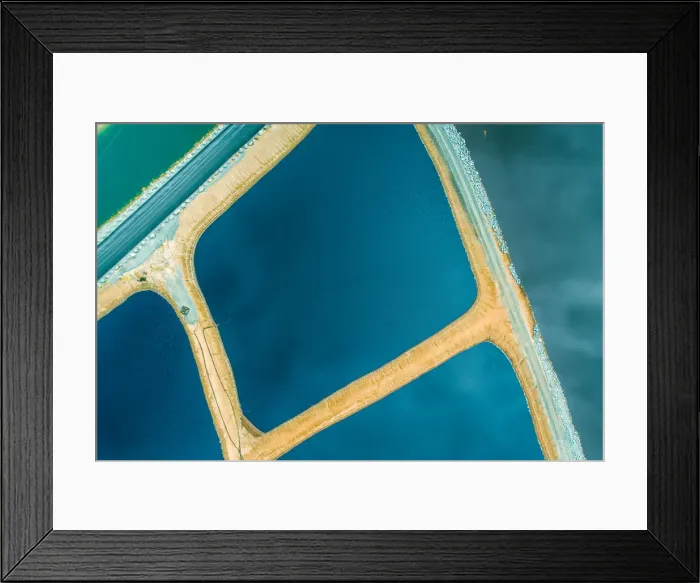 Framed Print : Tailing ponds as seen from a drone point of view, New South Wales, Australia Framed Print : Tailing ponds as seen from a drone point of view, New South Wales, Australia
