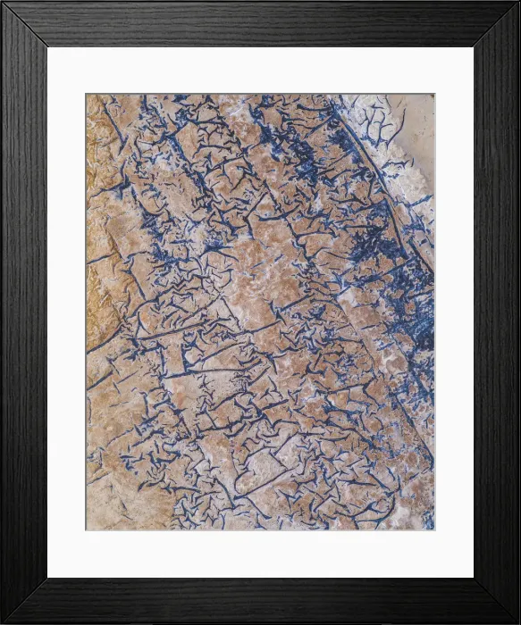 Framed Print : Abstract aerial shot of a dried out tailing pond, Western Australia Framed Print : Abstract aerial shot of a dried out tailing pond, Western Australia