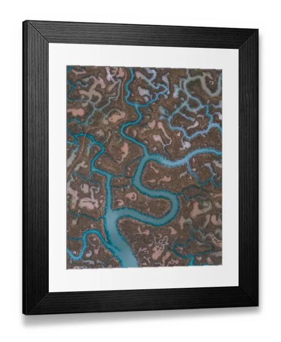 Framed Print : Abstract view of textures in the marshlands, Essex, England, United Kingdom Framed Print : Abstract view of textures in the marshlands, Essex, England, United Kingdom