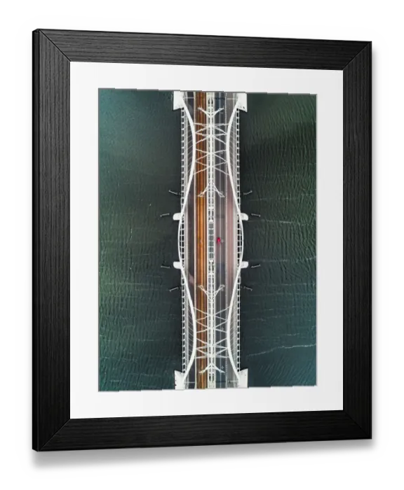 Framed Print : Aerial shot of Enneus Heerma bridge, Netherlands