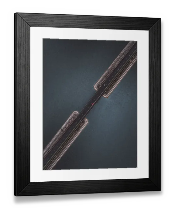 Framed Print : Bridge crossing a reservoir, Shropshire, United Kingdom