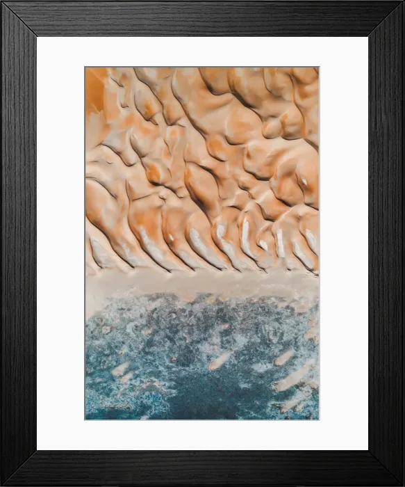Framed Print : Contrasts at the edge of the desert taken from above, United Arab Emirates