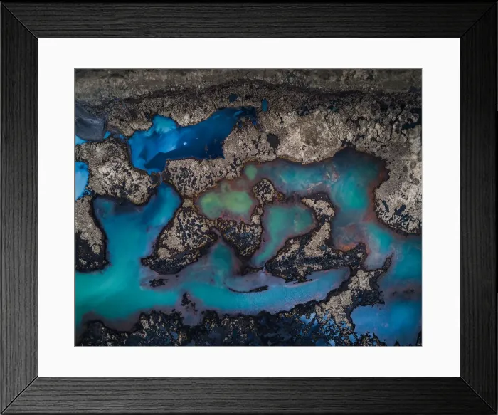 Framed Print : Rock pools, Eyrarbakki, Iceland Framed Print : Rock pools, Eyrarbakki, Iceland