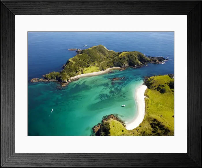 Framed Print : Aerial view of Okahu Island