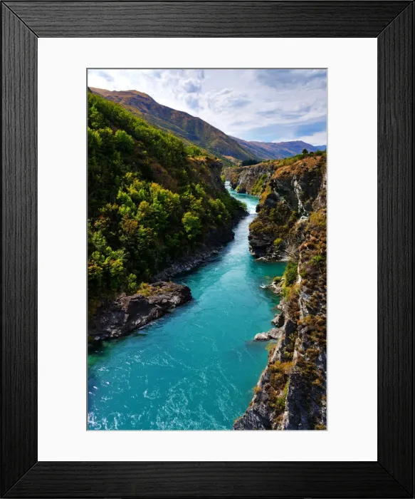 Framed Print : Aquamarine Kawarau River on summer afternoon outside Queenstown, New Zealand Framed Print : Aquamarine Kawarau River on summer afternoon outside Queenstown, New Zealand