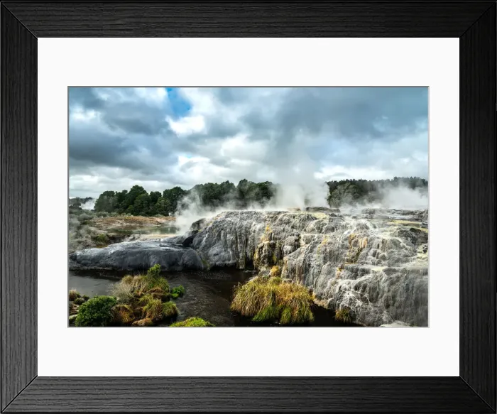 Framed Print : New Zealand Rotorua Maori village scenery
