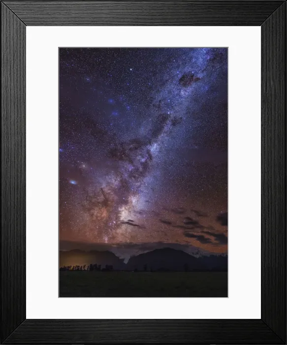 Framed Print : Milky Way over Fox Glacier Framed Print : Milky Way over Fox Glacier