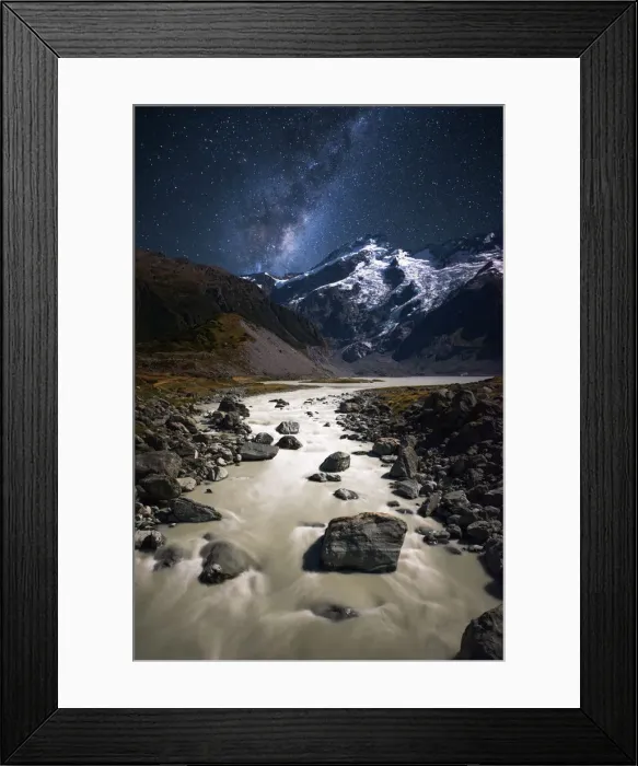 Framed Print : Galaxy and Mount Safton Framed Print : Galaxy and Mount Safton