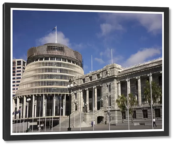 Wellington Parliament Building, the Beehive and the Parliamentary Library