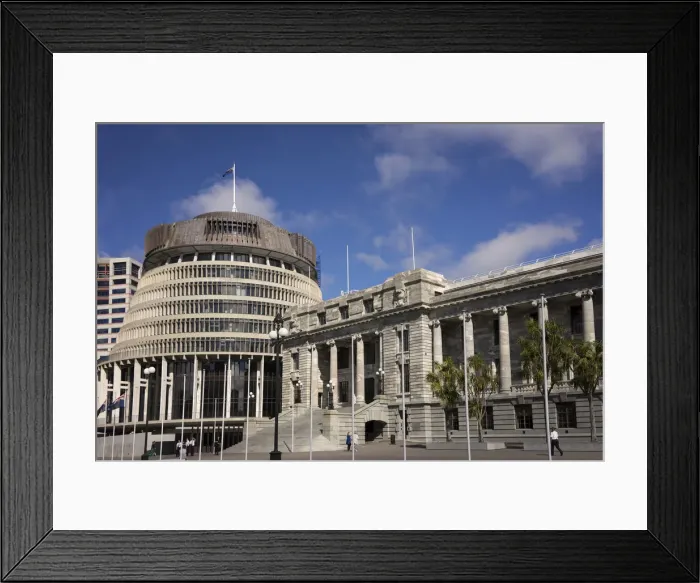 Framed Print : Wellington Parliament Building, the Beehive and the Parliamentary Library Framed Print : Wellington Parliament Building, the Beehive and the Parliamentary Library