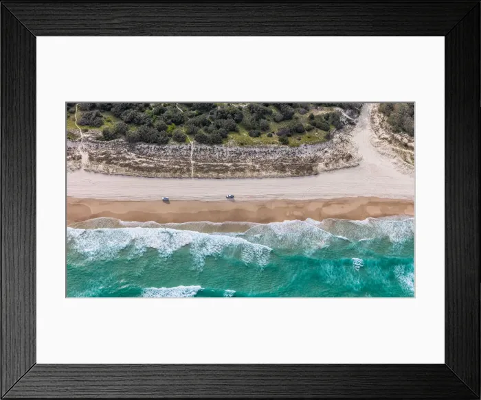 Framed Print : Aerial view of Moreton Island where sea meets forest Framed Print : Aerial view of Moreton Island where sea meets forest