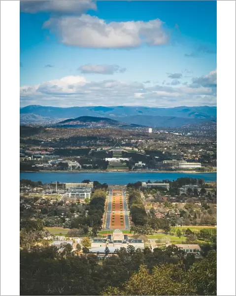 Canberra. View from lookout above Canberra, ACT