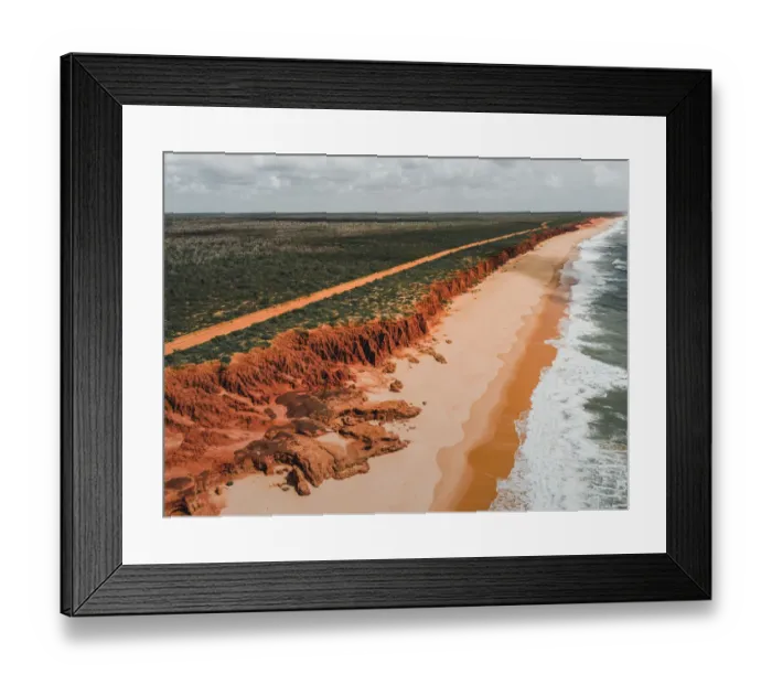 Framed Print : James Price Point coastline as seen from a drone point of view, Western Australia Framed Print : James Price Point coastline as seen from a drone point of view, Western Australia