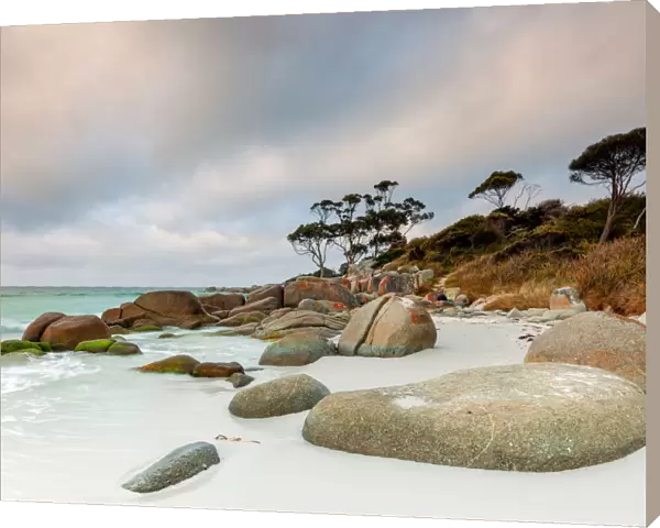 Dramatic light over the bay of fires in Tasmania