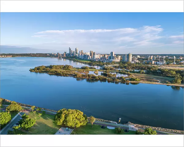 Skyline aerial view of the City of Perth Western Australia