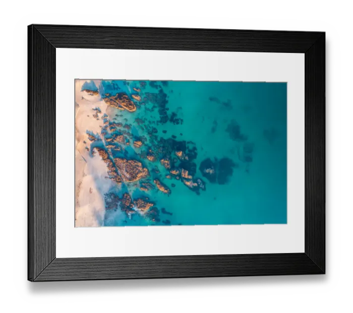 Framed Print : Aerial view of water on beach