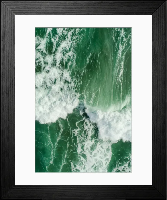 Framed Print : Aerial view of waves splashing in sea