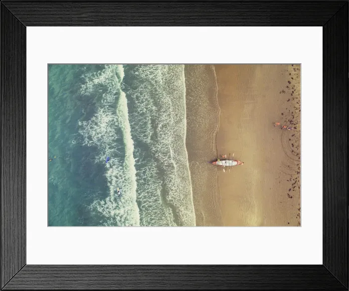 Framed Print : Rowing Boat at Orewa Beach