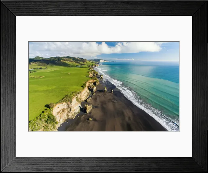 Framed Print : Aerial View Of Three Sisters, North Taranaki, New Zealand Framed Print : Aerial View Of Three Sisters, North Taranaki, New Zealand