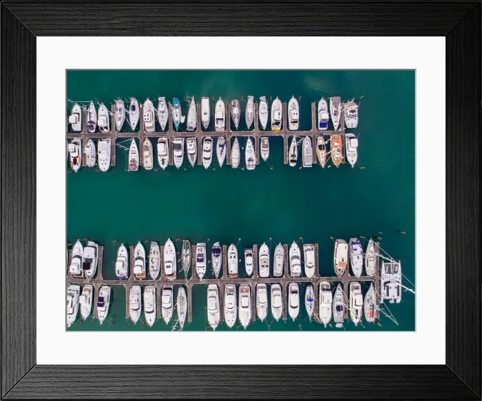 Framed Print : Top looking down at boat park Framed Print : Top looking down at boat park
