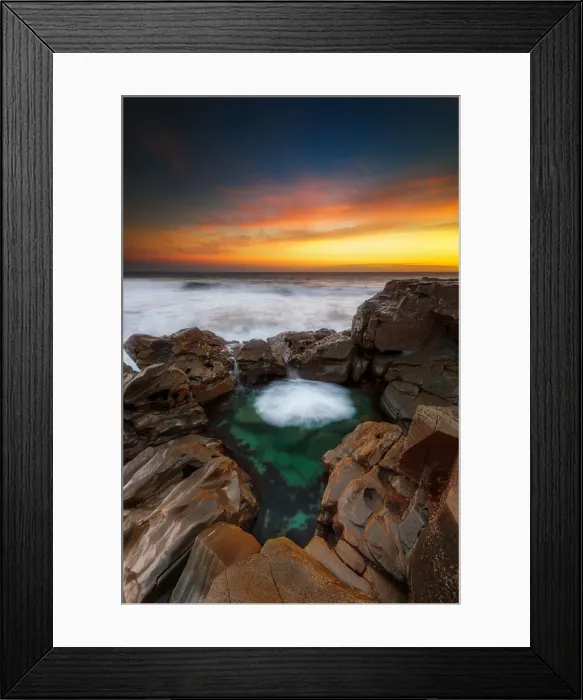 Framed Print : Sunset at a rocky beach Framed Print : Sunset at a rocky beach