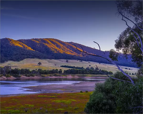 Countryside and the Mitta Mitta river near Dartmouth, High Country, Victoria, Australia