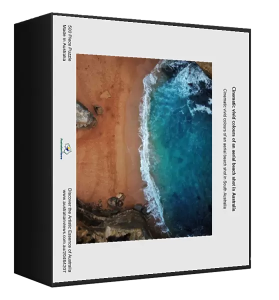 Cinematic vivid colours of an aerial beach shot in Australia