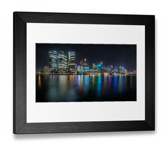 Framed Print : Barangaroo, Sydney at Night Parorama Framed Print : Barangaroo, Sydney at Night Parorama