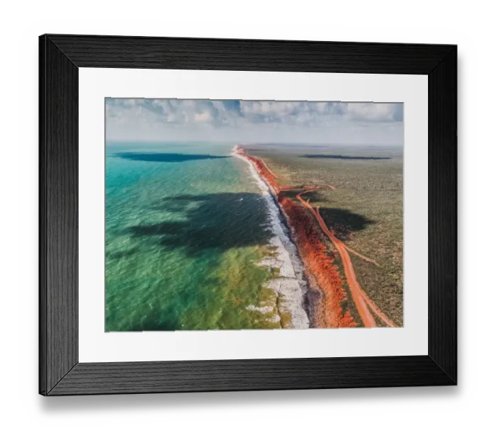 Framed Print : James Price Point coastline as seen from above, Western Australia Framed Print : James Price Point coastline as seen from above, Western Australia
