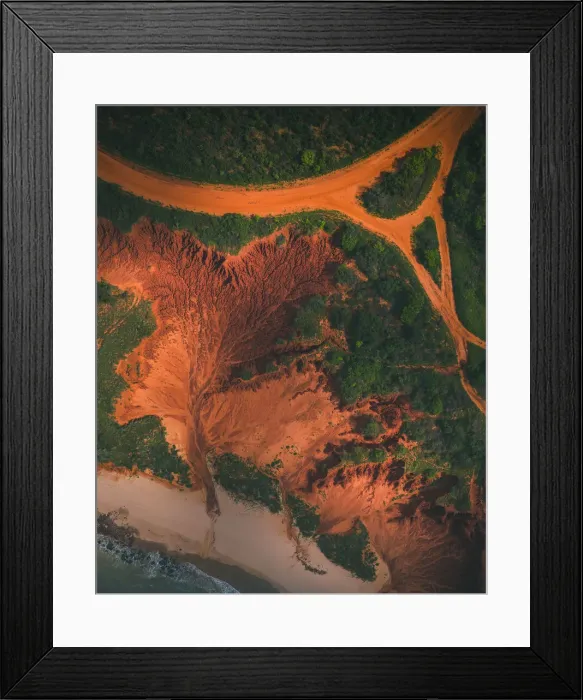Framed Print : Surreal rock formations shot from directly above, James Price Point, Australia