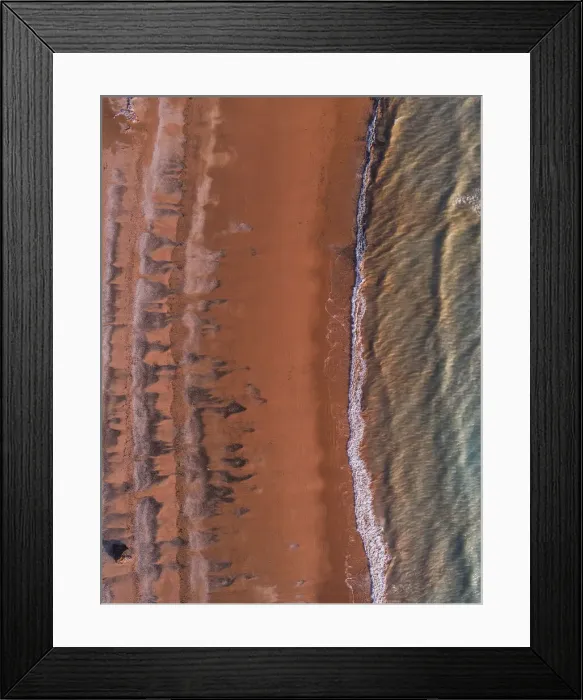 Framed Print : Broome beach photographed from directly above, Australia