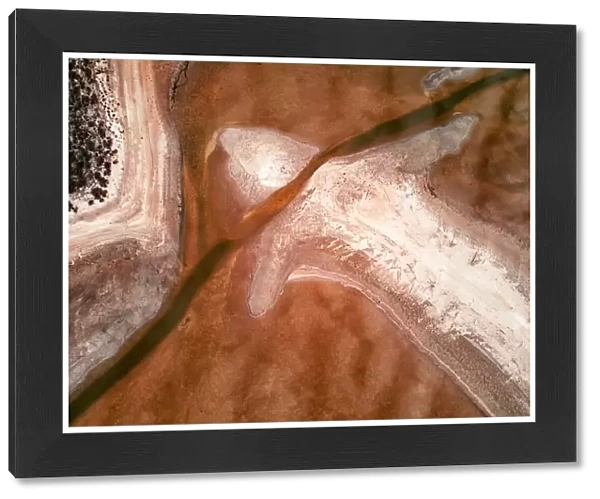 aerial photo of salt lake edge