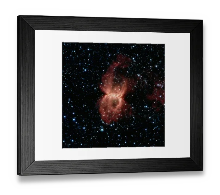 Framed Print : Opposing groups of forming stars, satellite view