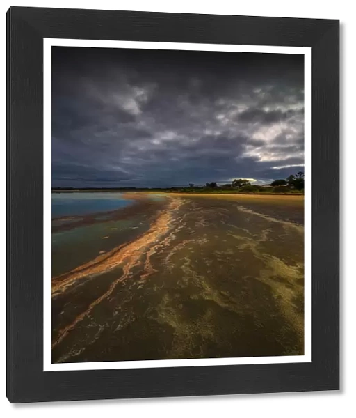 Low tide during stormy weather at a Salt lagoon near Indented head, Bellarine Peninsula