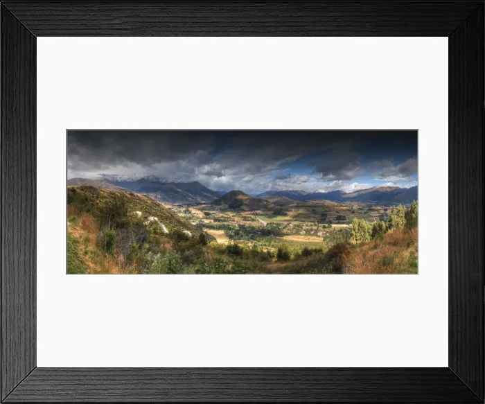 Framed Print : Rural panoramic of the countryside near Coronet peak, Queenstown, South Island