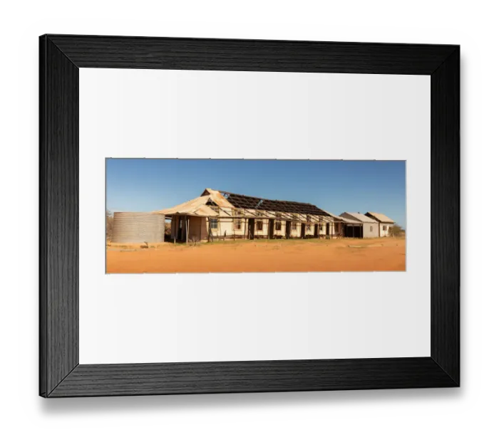 Framed Print : Abandoned. Historic accommodation building for the shearers in the Australian outback