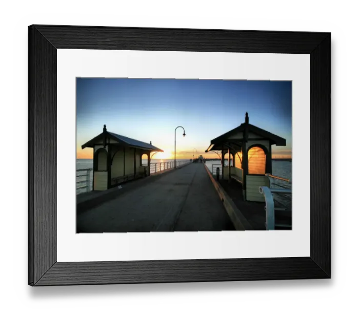 Framed Print : A Long Pier at Sunset