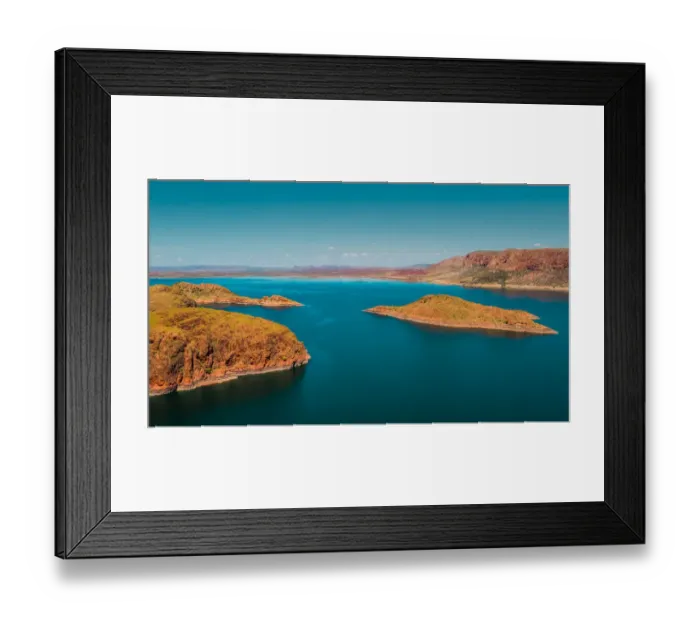 Framed Print : Island in Lake Argyle taken by drone, Australia
