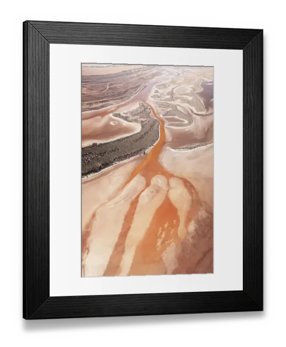 Framed Print : aerial view of lake Tyrrell