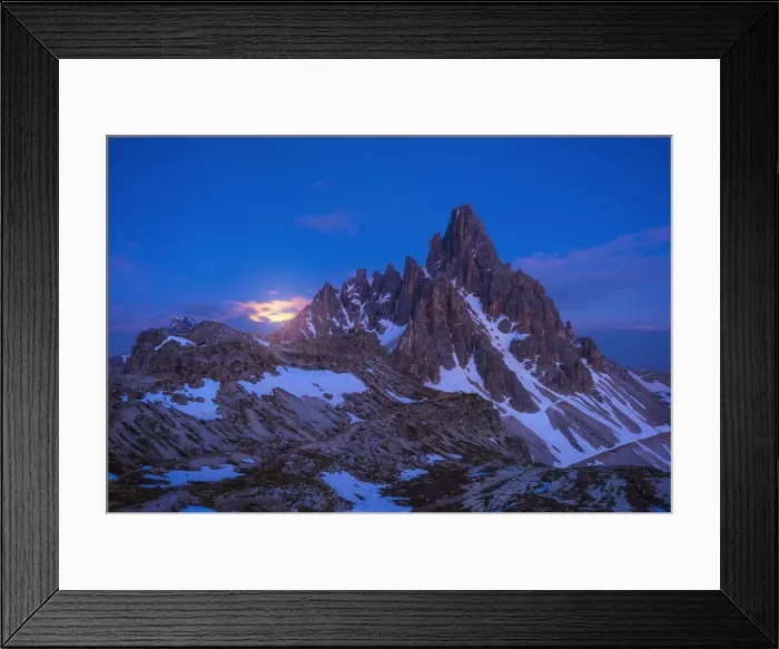 Framed Print : Full rising moon at Dolomite - Italy Framed Print : Full rising moon at Dolomite - Italy