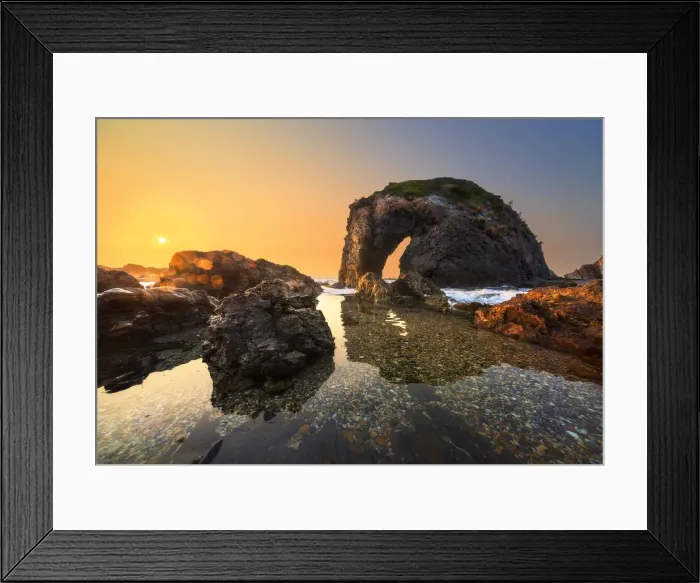 Framed Print : Bermagui, Horse head, rising sun