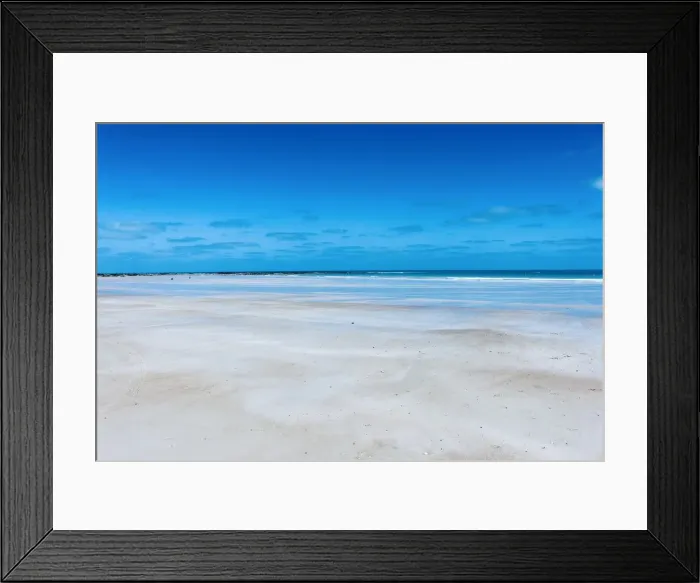 Framed Print : Pristine white sand of Cable Beach edged by the stunning turquoise water