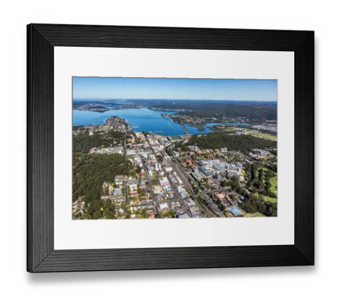 Framed Print : Gosford. Aerial view of Gosford, Central Coast, NSW, Australia Framed Print : Gosford. Aerial view of Gosford, Central Coast, NSW, Australia