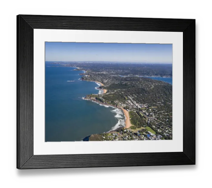 Framed Print : Avalon. Aerial view of Avalon, NSW, Australia